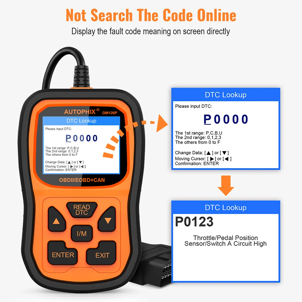 Autophix Om126P OBD2 сканер полный OBD 2 диагностический инструмент анализатор двигателя для EOBD JOBD OBD II Автомобильный сканер бесплатное обновление