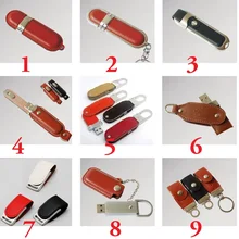 Можно настроить логотип) 9 стилей смешанных партий флэш-накопитель кожаный USB флэш-накопитель 1 Гб 2 ГБ 4 ГБ 8 ГБ 16 ГБ 32 ГБ Флешка 100 шт./партия
