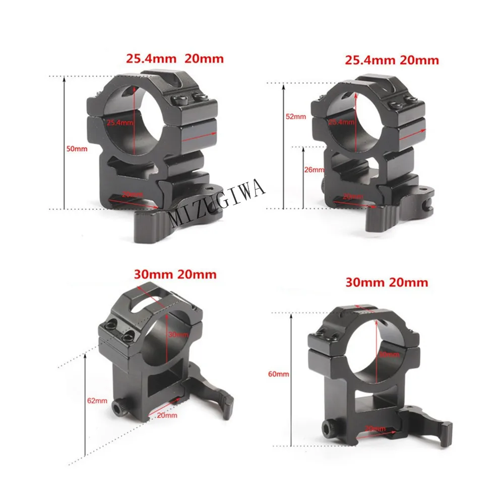 Тактический 25,4 мм 30 мм кольца QD прицел крепление 20 мм Пикатинни адаптер ткацкий станок база пистолетный страйкбол Hunting caza