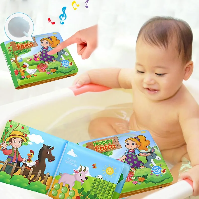 

Baby Infant Toys Baby Cloth Book 0-6T baby sound book English Baby Shower Bath Cartoon Animal Education Kids Gifts L326