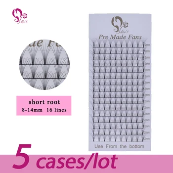 

J&S Jeyelash 5 cases 7D short stem eyelashes extension 16 lines pre fans 0.07mm natural false eyelash
