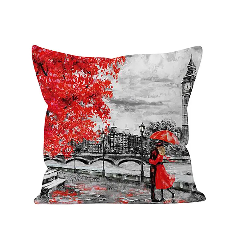 

Valentine's Day Print Pillow Case Polyester Sofa Car 45*45 cm Cushion Cover Home Decor Pillowcases Children Adults Bedroom Use