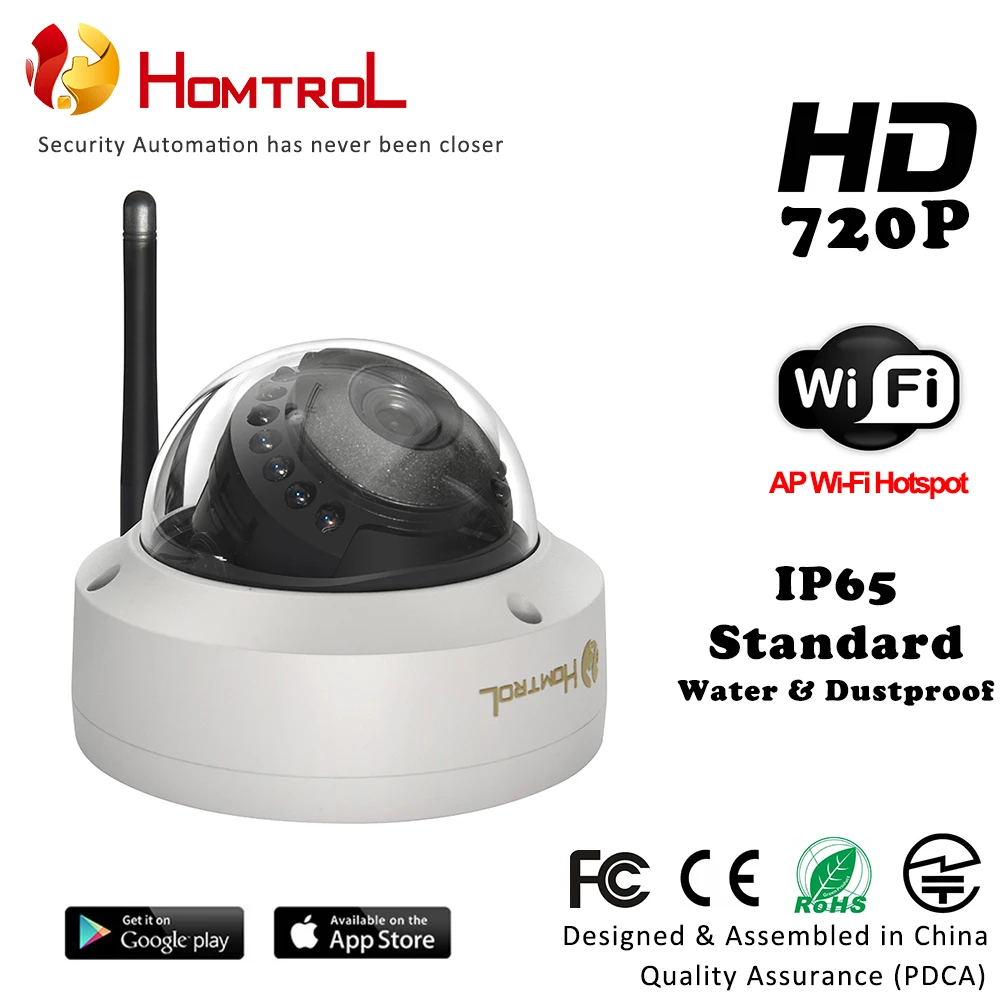 

Security IP camera 1 MP Full HD Network Mini Dome Camera with 4x digital zoom and Motion Detection