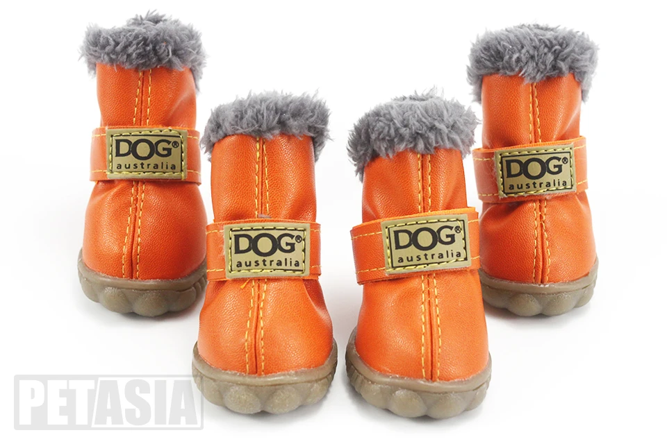 PETASIA Pet Dog Shoes Winter 4pcs set Small Medium Dogs Boots Cotton Waterproof Anti Slip XS XL Shoes for Pet Product ChiHuaHua select_960px colors orange 2