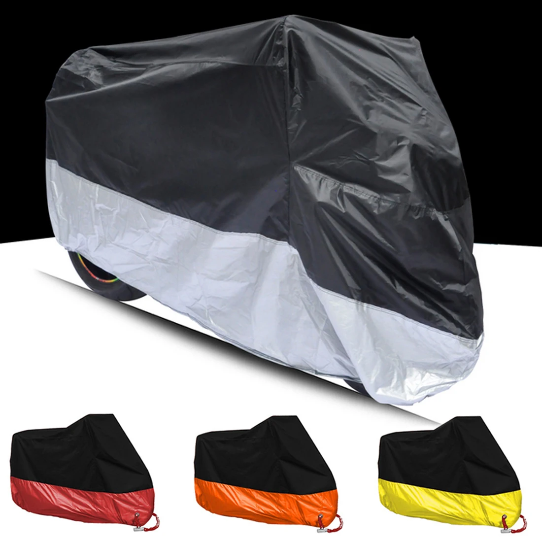 

Motorcycle All Weather Waterproof Dustproof UV Indoor Motorcycle Scooter Raincoat Silver Cloth Motorcycle Cover Full Coverage
