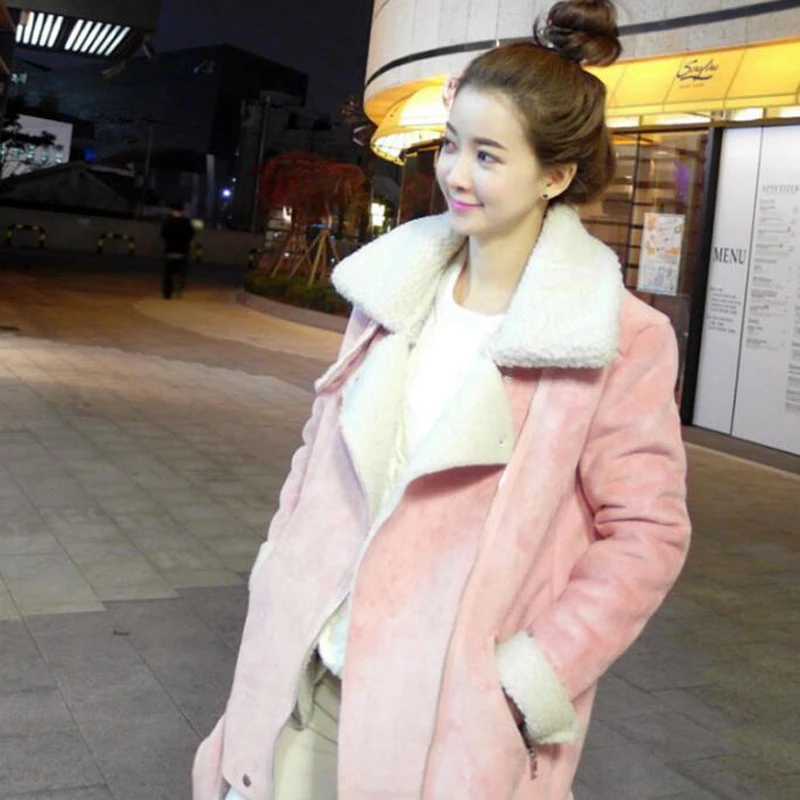 

2017 new arrival winter hot sell coat women cotton fashion causal jacket Deer skin thickening simple solid color winter jacket