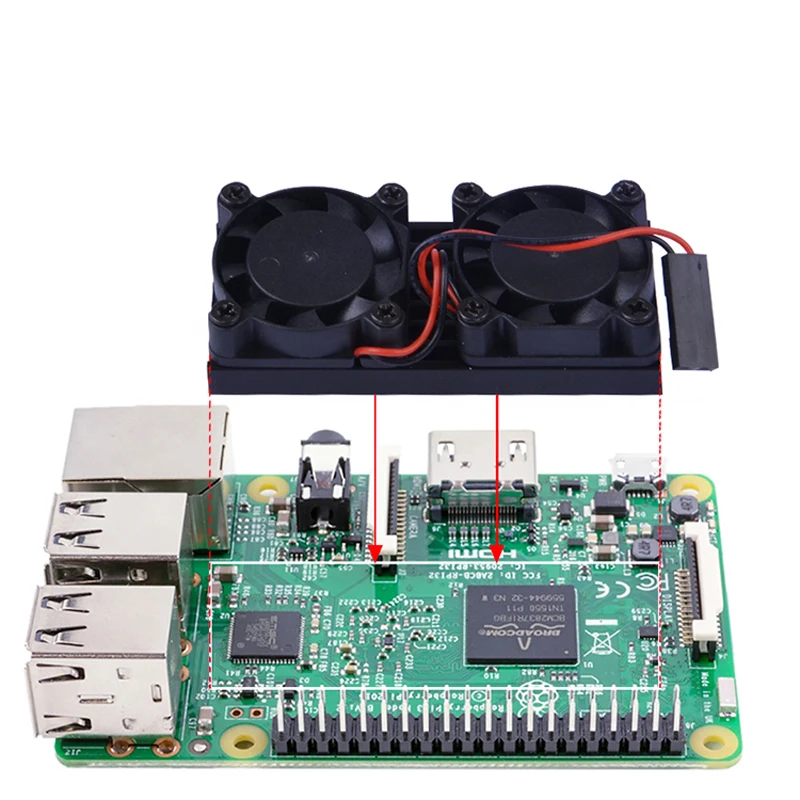 Raspberry pi 3 Model B + двойной вентилятор охладитель с двойными вентиляторами для Pi 3B /NESPi