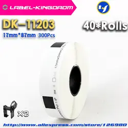 40 пополнения Rolls Совместимость dk-11203 метка 17 мм * 87 мм 300 шт. совместимый для принтера брат этикетки белый Бумага DK11203 DK-1203