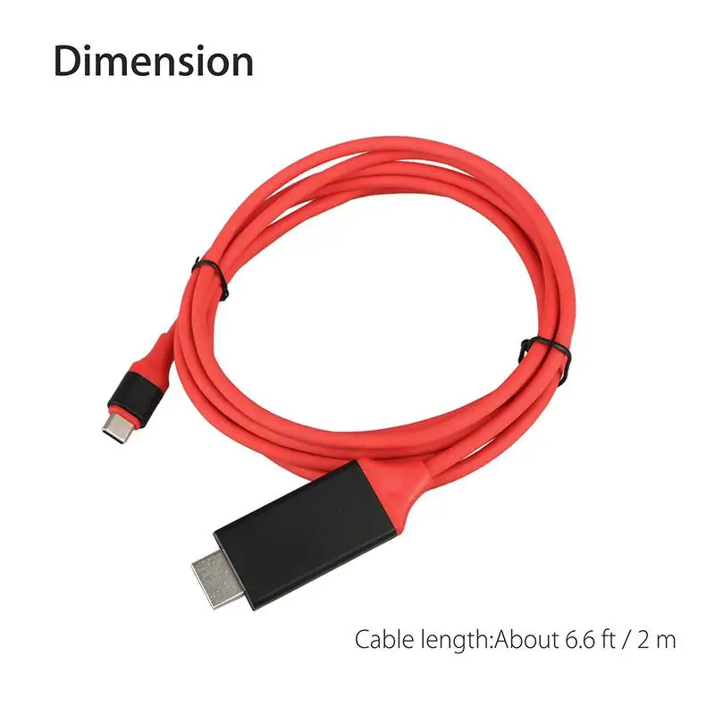 2 м USB C HDMI кабель для MacBook Samsung Galaxy S9/S8/Note 9 Huawei P20 Pro адаптер|Кабели HDMI| |