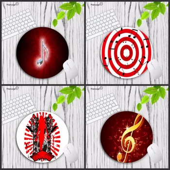 

Mairuige Music Notes Cool Pattern Prints Mouse Pad Small Size Round Gaming Non-Skid 20x20cm and 22cmx22cm Lock Edge Rubber Pad