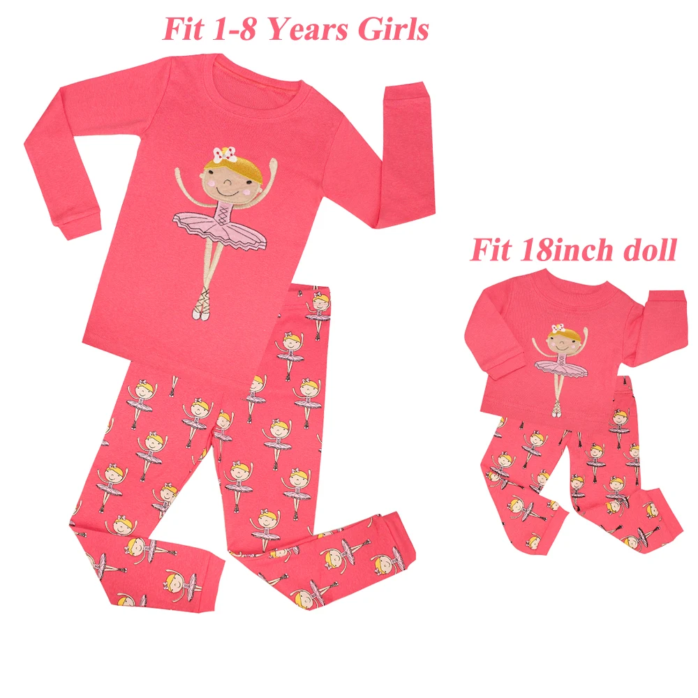 Пижамы принцессы для девочек; детская Одежда для танцев; Детские пижамы с длинными рукавами; комплект одежды для От 2 до 8 лет