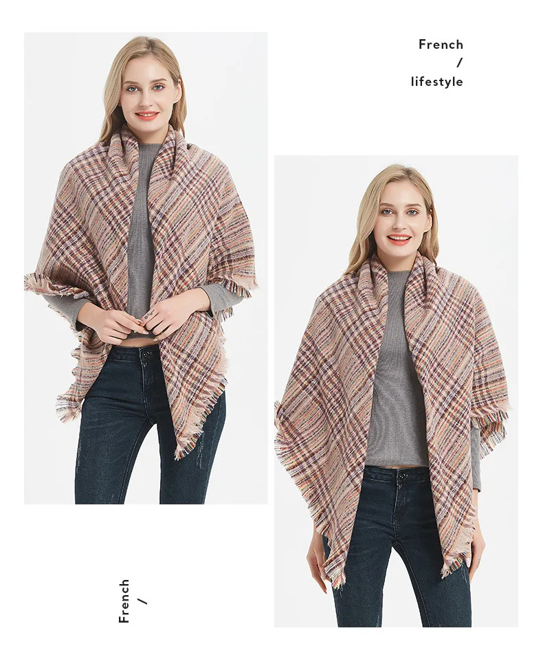 SELLWORLD 8 стилей s знаменитый большой бренд квадратный стильный женский зимний шарф длинный размер теплые модные шарфы и палантины в клетку