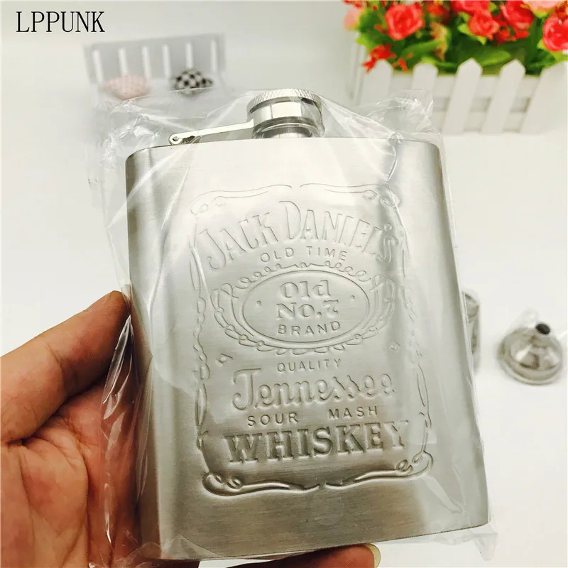 jack single Bpa бесплатно 7 унций бутылка виски отпечаток Джек кувшин праздничные подарки 18/8 нержавеющая сталь спирт бедра фляжка набор с фестивалем подарочная коробка - Цвет: jack single