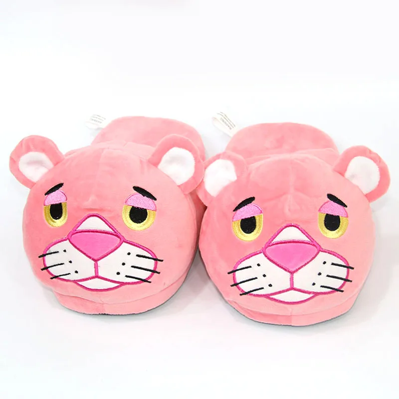 С милым рисунком в Мягкая игрушка "Розовая пантера" Тапочки Мягкие плюшевые игрушки куклы домашняя обувь 28 см
