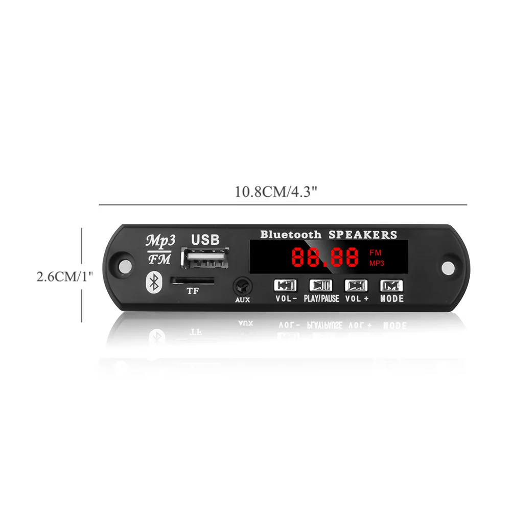 Kebidu 5 в 12 В цветной экран MP3 декодер плата WMA WAV FLAC APE Bluetooth MP3-плеер USB TF fm-радио модуль с записью звонков