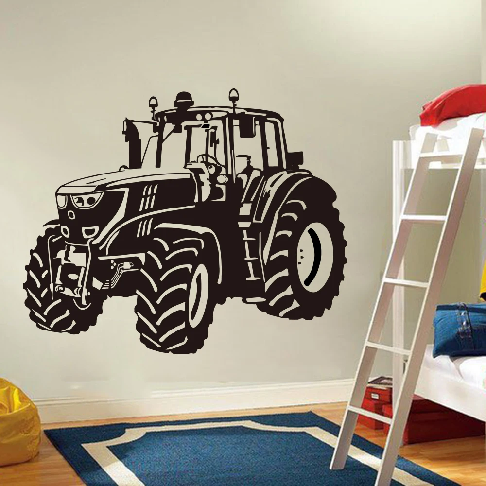 

Large Farm Driving Tractor Wall Sticker Nursery Kids Room Cartoon Tractor Truck Car Vehicle Wall Decal Playroom Vinyl Decor