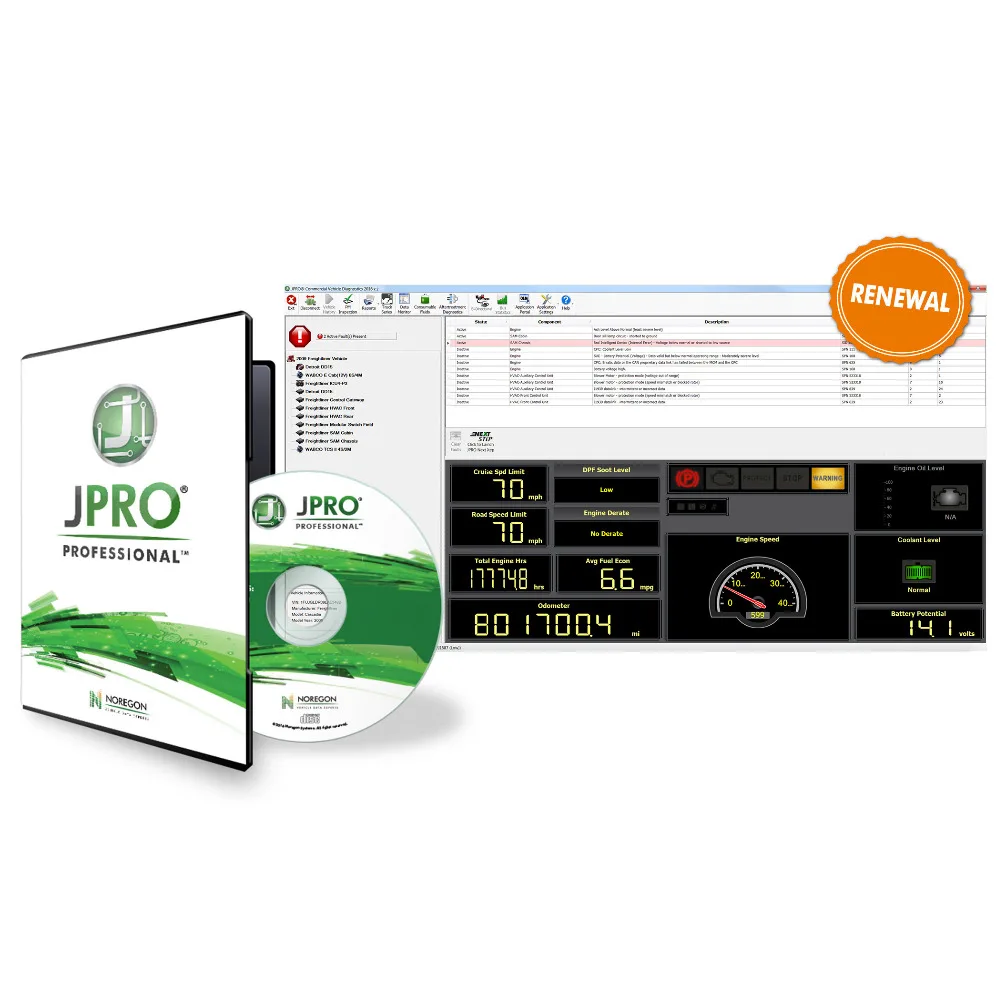 JPRO DLA+ 2,0 V1.0 V3 2019v1 программное обеспечение интерфейс автомобиля дизель сверхмощный грузовик сканер автопарк диагностический инструмент
