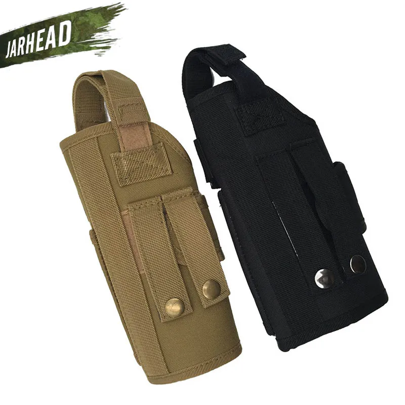 Molle тактическая поясная кобура для пистолета Скрытая кобура подсумок для пистолета Регулируемая правая рука твердая кобура - изображение