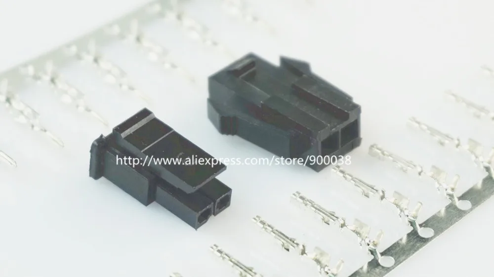 1000set Micro-Fit 3.0 mm connector 1x2 Pin Plug Housing Panel Mount Ears Receptacle Housing Single Row terminal female and male