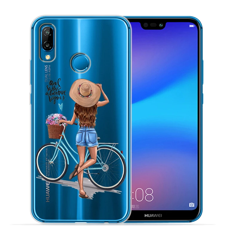 Модный чехол для девочек huawei P30 Lite P20 Pro P30 Lite P8Lite P9Lite P Smart Capa Мягкий силиконовый чехол Etui