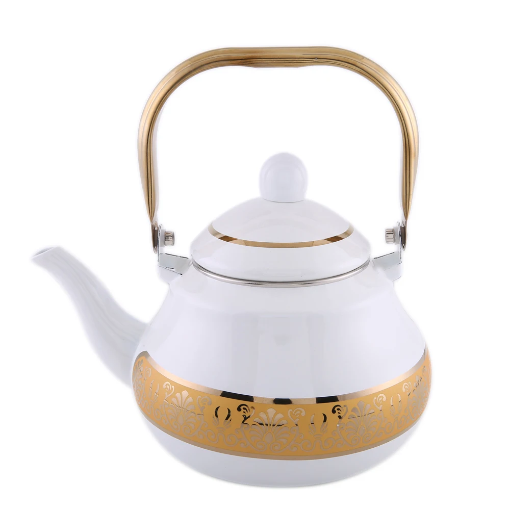 Чайник густой эмалированный чайник Золотой расписанный цветами чайник кувшин кастрюля для индукционной плиты газ общего назначения