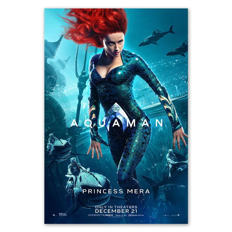 

2018 Aquaman Movie Mera Poster Silk Posters and Prints Wall Art for Bedroom Decorative Picture Home Decor