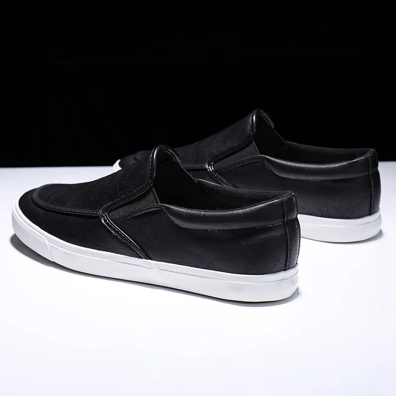 Black NPEZKGC Autumn Men Sneakers Lace-Up Fashion Leather Shoes Men Casual Shoes Breathable Mens Shoes Casual Brand Men Sneakers Man - Цвет: Black