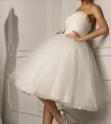 Vestido de noiva халат De Soiree без бретелек до колена бальное платье короткие свадебные платья 2019 Горячие Дешевые Короткое платье для свадьбы
