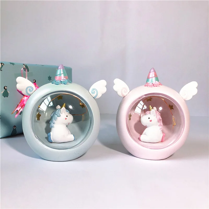 LED Unicorn lamp decoration bedroom animal night light for baby children kids bedside table decorative light birthday gift