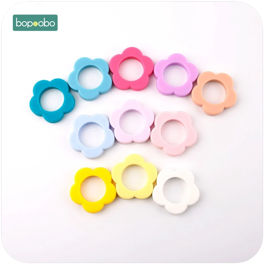 

Bopoobo 2pc Silicone Charms Flower Silicone Sun flower Teether DIY For Pacifier Clip BPA Free Baby Teether Nursing Gifts