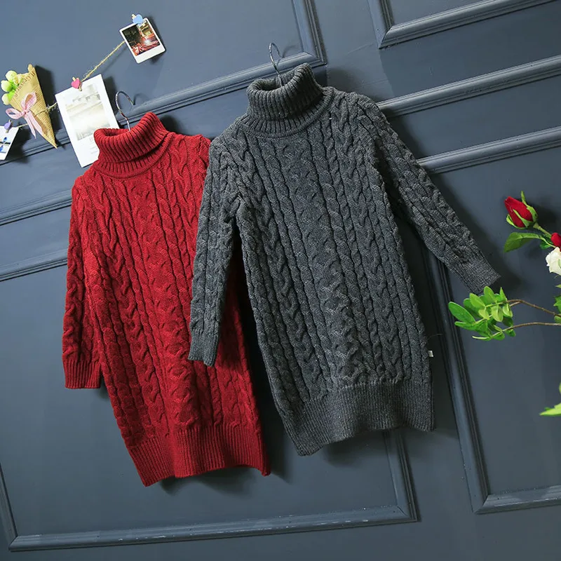 Весна-осень-зима свитер для девочки в возрасте от 2 до 8 лет одежда для девушки водолазка с длинными рукавами раздельный детский пуловер свитера повседневные платья JW1078
