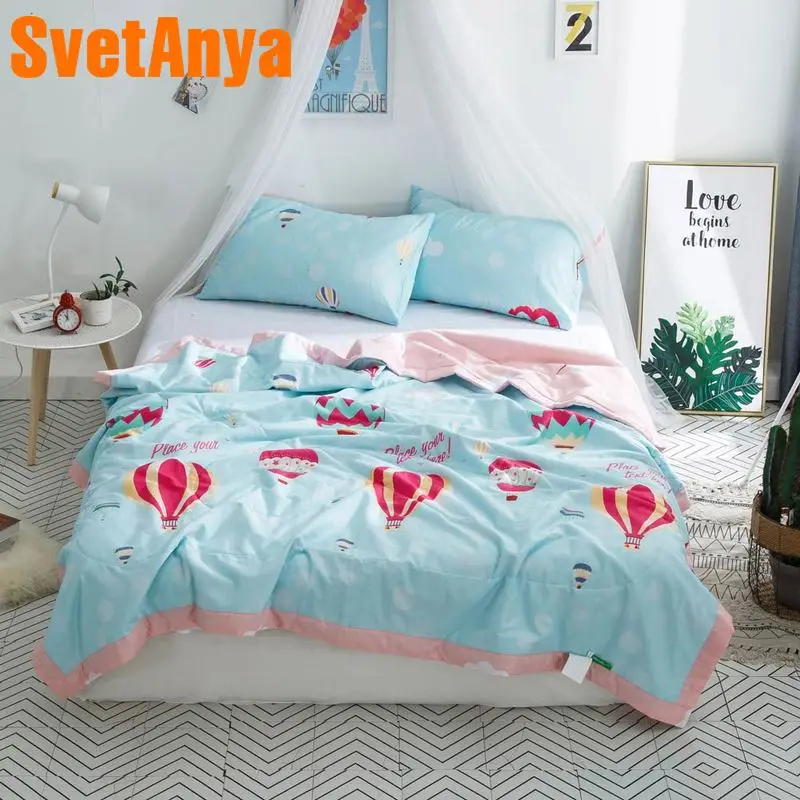 

Svetanya hot air Balloon Quilt Cotton Throws Blanket 150x200cm 180x200cm 200x230cm (no Pillowcase)
