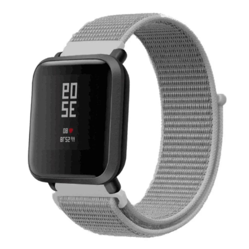 Высокое качество, ремешок для умных часов, сменный нейлоновый спортивный ремешок для наручных часов Huami Amazfit Bip, Молодежные часы, черный, серый цвет, L0321 - Цвет: Серый