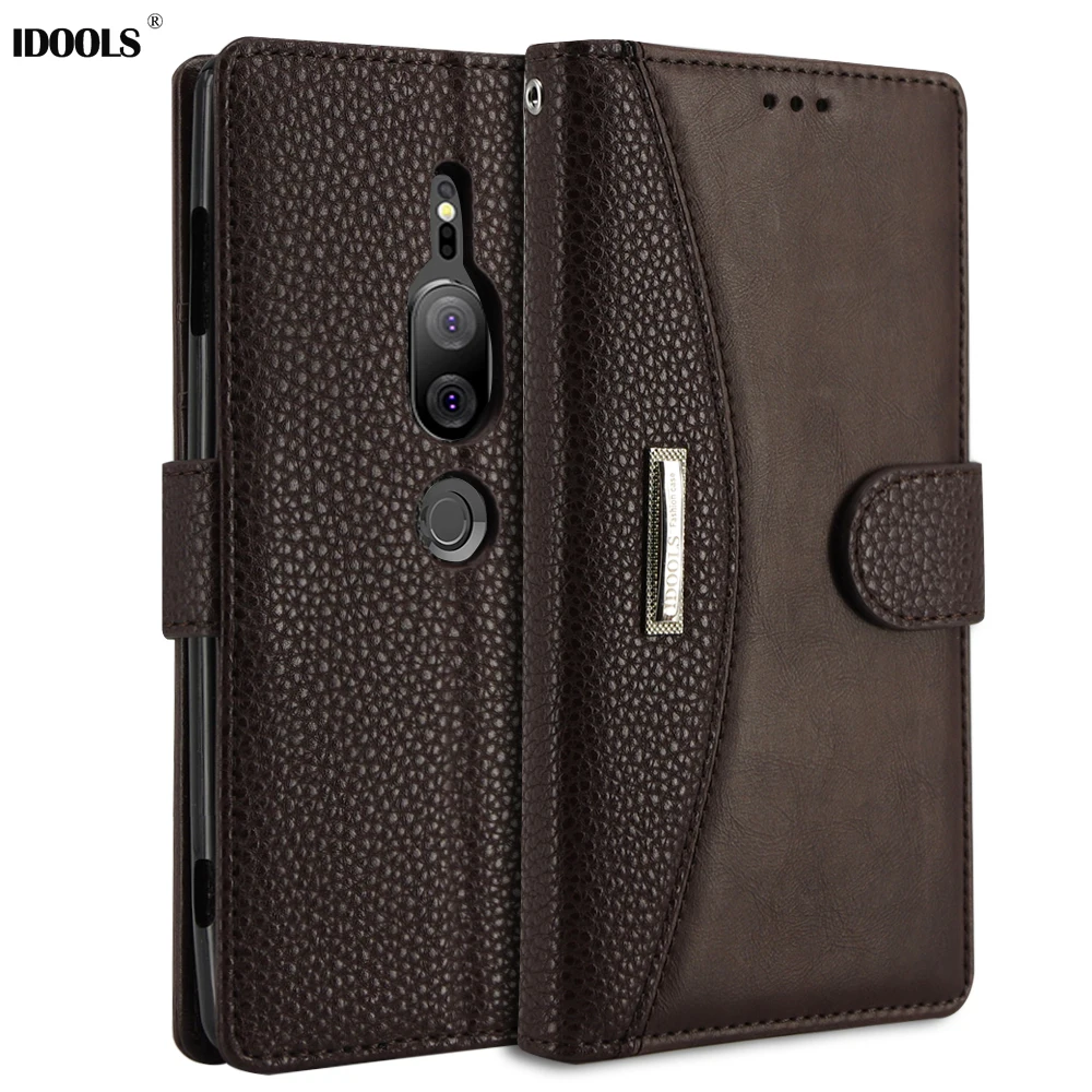 

IDOOLS PU Leather Flip Case For Sony Xperia XZ2 Premium Soft TPU Back Cover Capa For Sony XZ2 Premium Full Cases 5.8 inch Coque