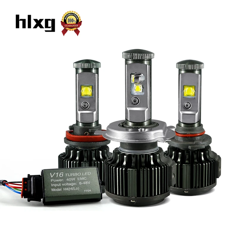 Hlxg V16 турбо светодиодный рабочий светильник 3600lm H4 hi/lo H7 H11 9005 9006 HB4 HB3 все в одном автомобиле светодиодный головной светильник H8 H9 автомобильные лампы