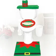 3 шт./компл. Рождество эльф Туалет ступил pad+ бак с крышкой для хранения бумаги функция ванная комната рождественские украшения