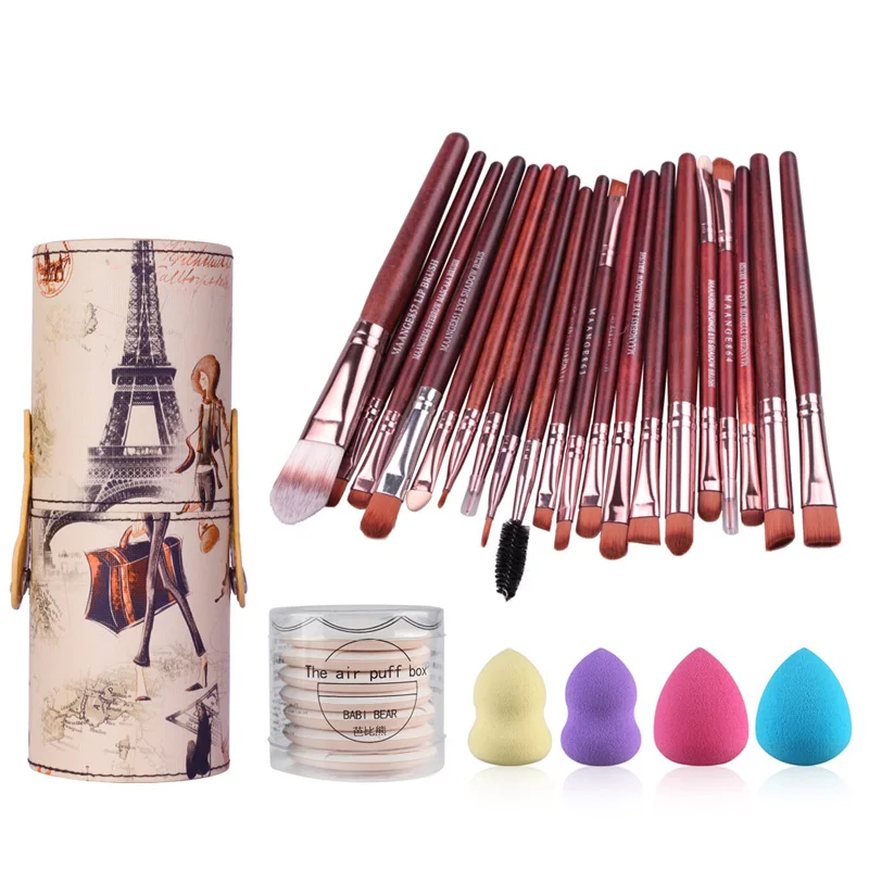 5setS/lot beauty tools set with blender makeup sponge air puff Cosmetic brushes in Eye Shadow