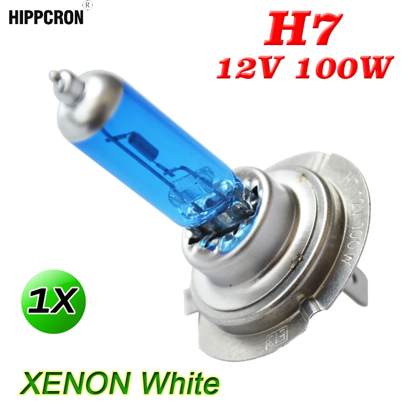Hippcron H7 Halogen Lamp 12V 100W Xenon Bright Dark Blue Quartz Glass ...