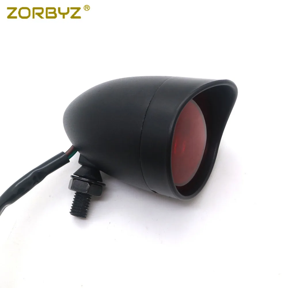 ZORBYZ мотоциклетная черная Bullet лампа задний Стоп стоп сигнал для Кафе Racer Bobber Chopper