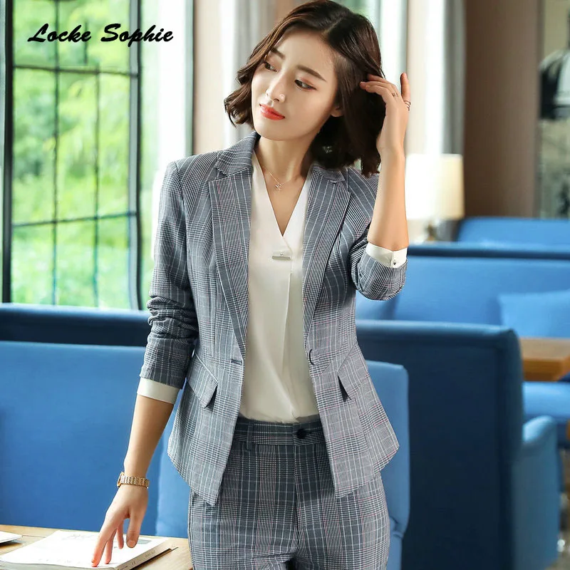 1pcs Womens Plus size Blazers coats 2019 Autumn cotton blend stripe Long sleeves Small Suits jackets ladies Skinny Blazers Suits