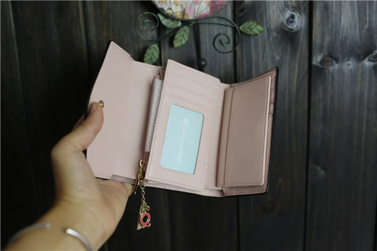 Genuine Leather South Korea's heirs women LOUIS QUATORZE car en ShangPiao  letter short a wallet cross pattern Free Shipping - AliExpress