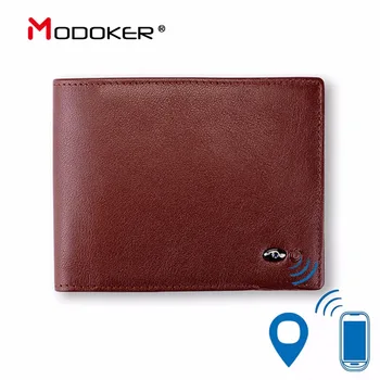 

Modoker Anti-theft Smart Men Wallet Manufacture Genuine Leather with Bluetooth and GPS Purse Card Holders for iOS Android