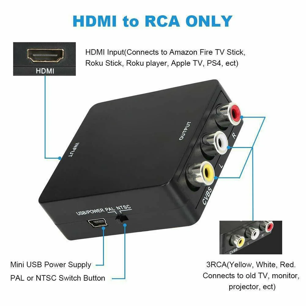 Конвертер высокой совместимости HDMI К AV адаптер конвертер кабель CVBS 3RCA 1080 P композитный видео аудио для ТВ