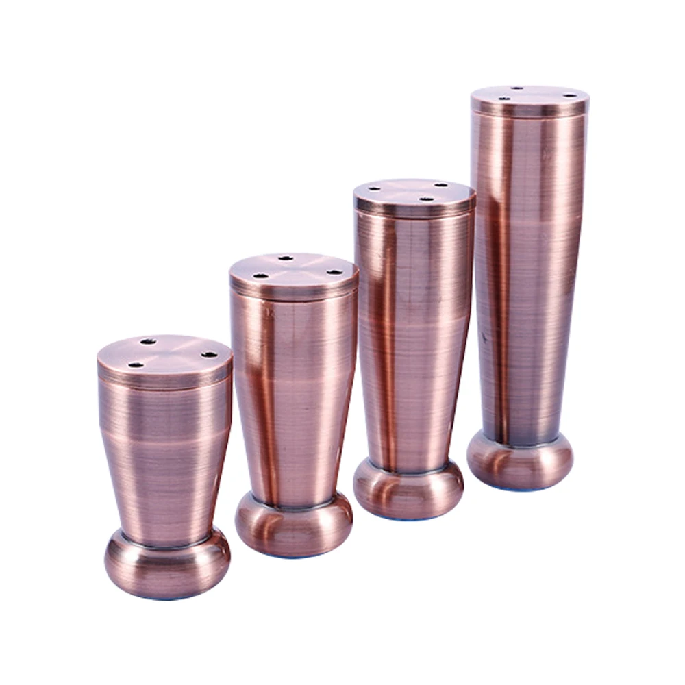 Aluminum alloy 80 100 120 150mm furniture legs bed sofa kitchen cabinet feet 6mm adjustable copper 4pcs