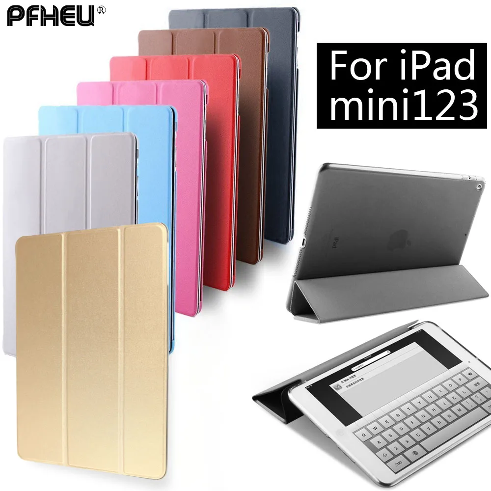 Для iPad Mini 1 2 3, PFHEU ультра-тонкий PU смарт-чехол Магнит Пробуждение сна для apple iPad mini1 mini2 mini3