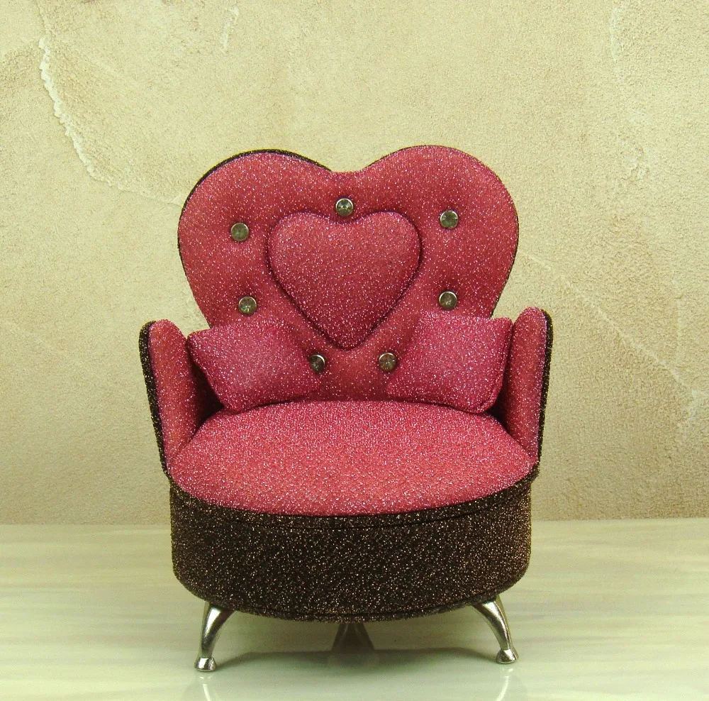 

Fabrics Sofa Model Jewellery Case Decorative Cloth Chair Jewelry Box Bin Dressing Container Gift and Craft Ornament Accessories