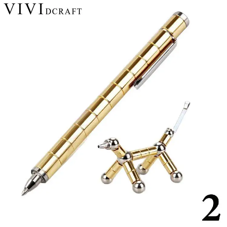 Vividcraft Creative Gifts Pen Metal Gel Ink Pen Office Supplies Magnetic Pen Deformed Gel Pen For