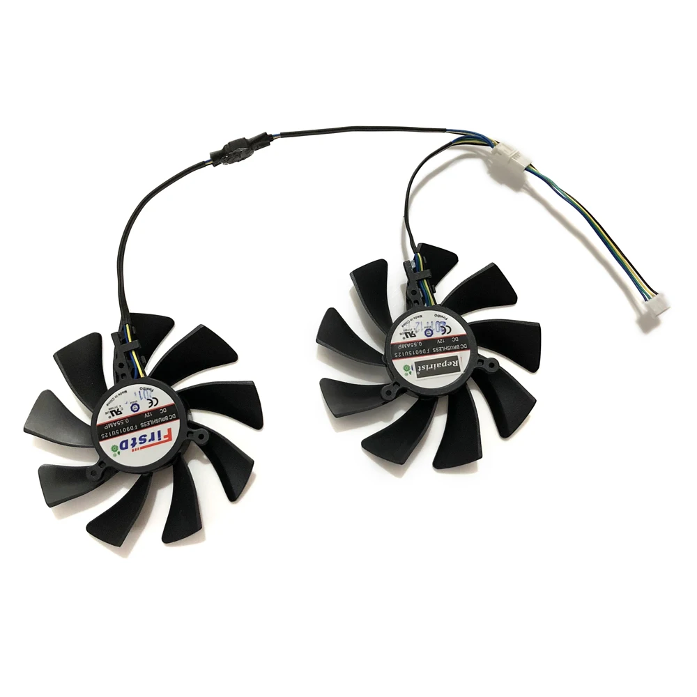 

Repairist 2pcs/set HD7970 GPU VGA Cooler Fan For Sapphire Vapor-X OC HD 7970 6G GDDR5 Graphics Card Cooling As Replacement
