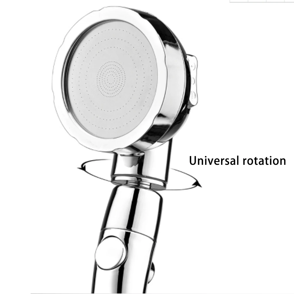 

Shower Head Handheld High Pressure Chrome 3 Gear Setting With ON/OFF Pause Switch Water Saving Adjustable Luxury Spa Detachable