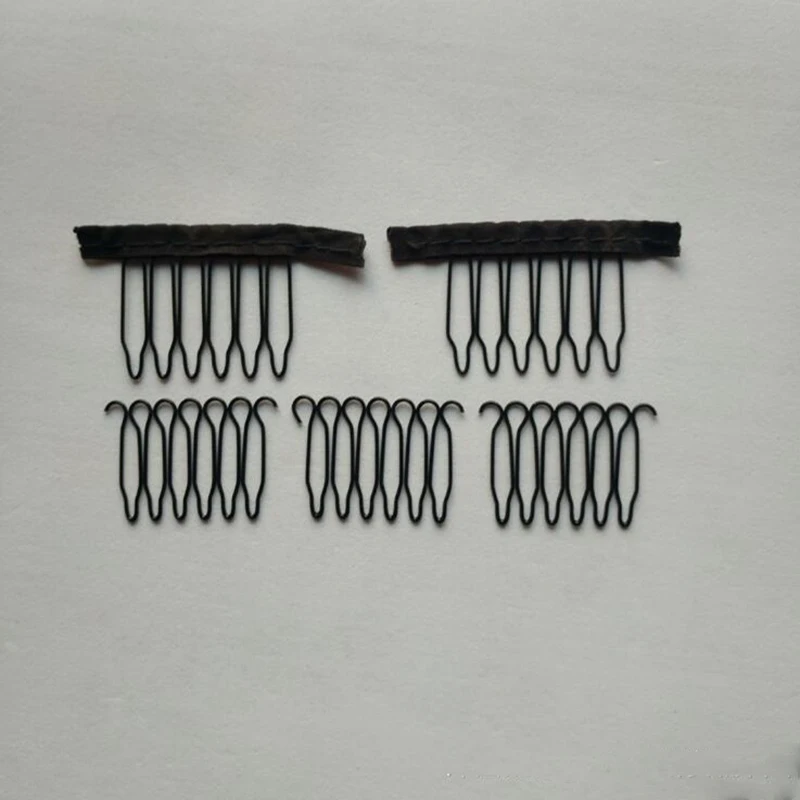 20 50Pcs 6 Theeth Stainless Steel Wig Combs For Wig Caps Wig Clips For Hair Extensions 3